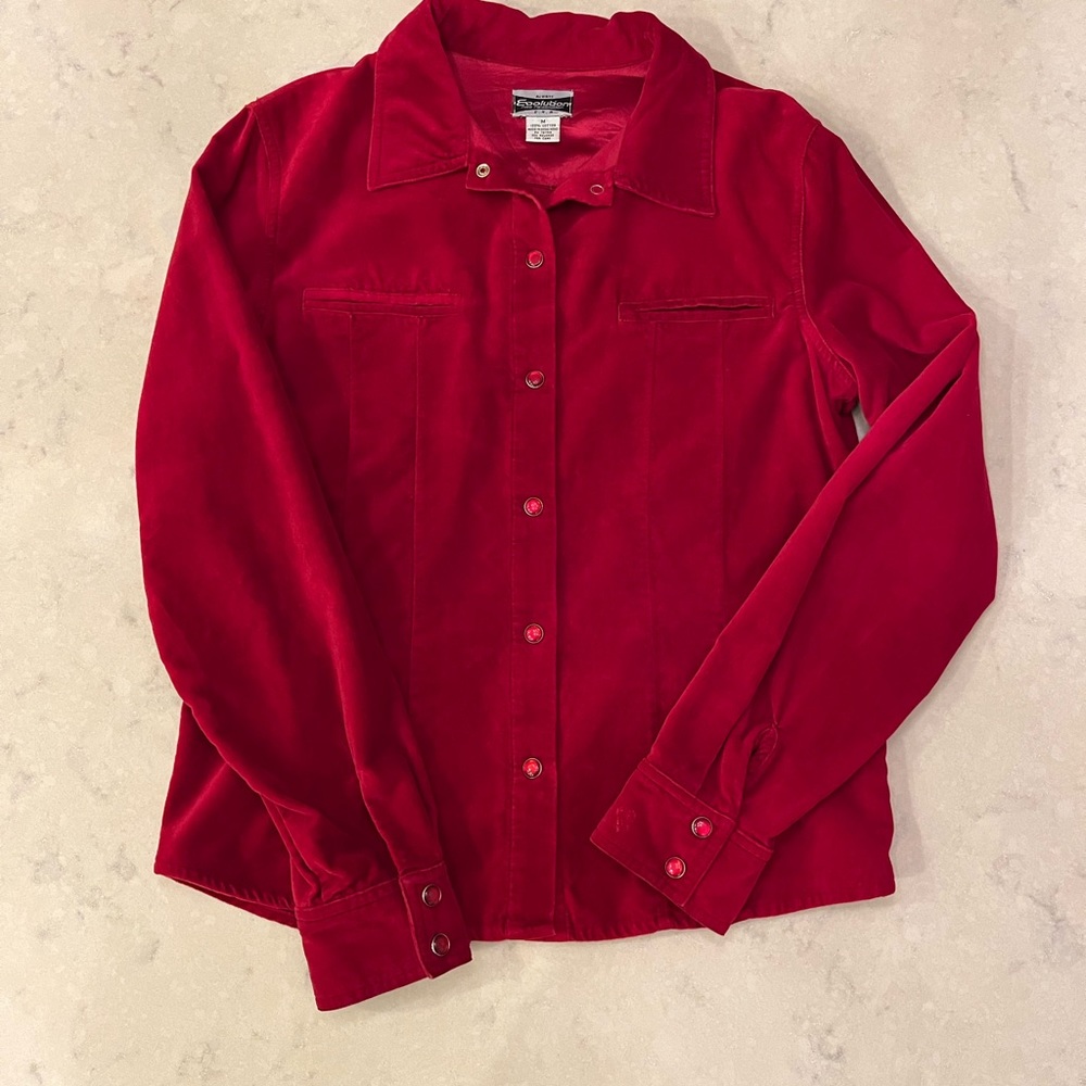 1990s Vintage Velvet Shirt Junior’s Size Medium